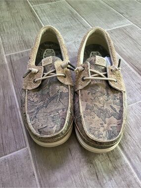 Hey Dude Men’s Tan Brown Camouflage Boat Shoes